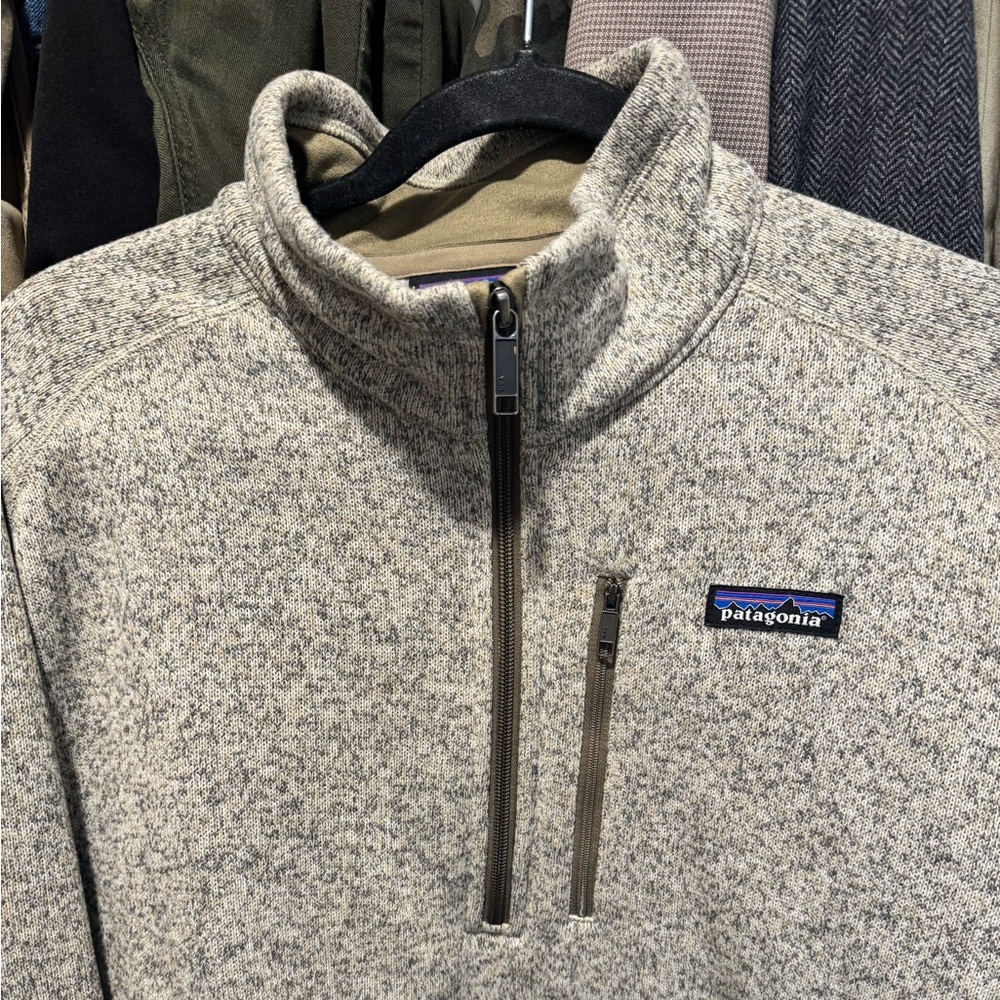 Patagonia Beige Quarter-Zip Fleece Pullover